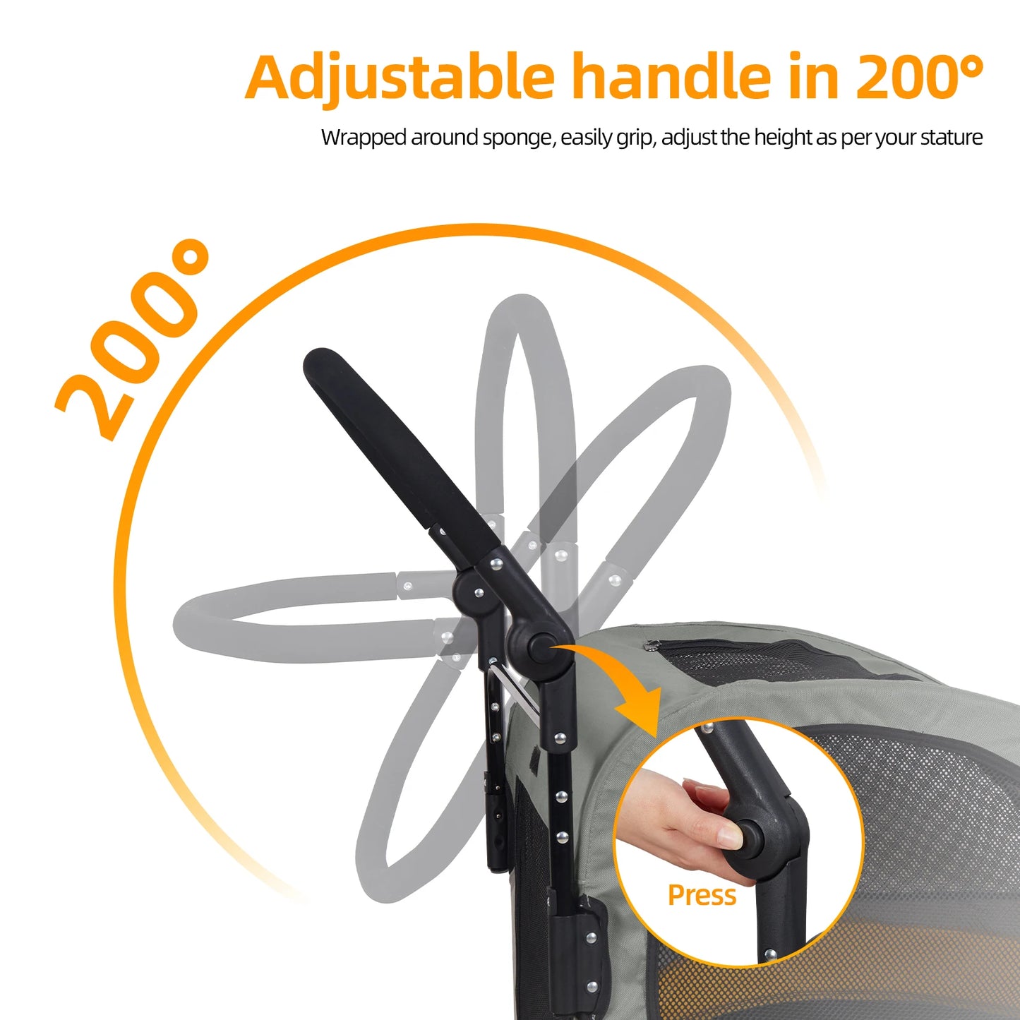 Portable Dog Stroller for Large Dogs Foldable
