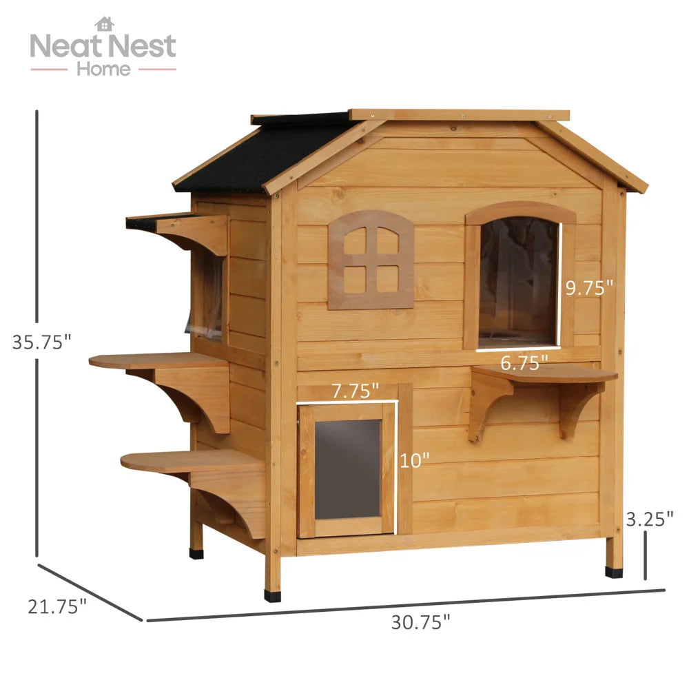 2-story Cat House Outdoor, Weatherproof