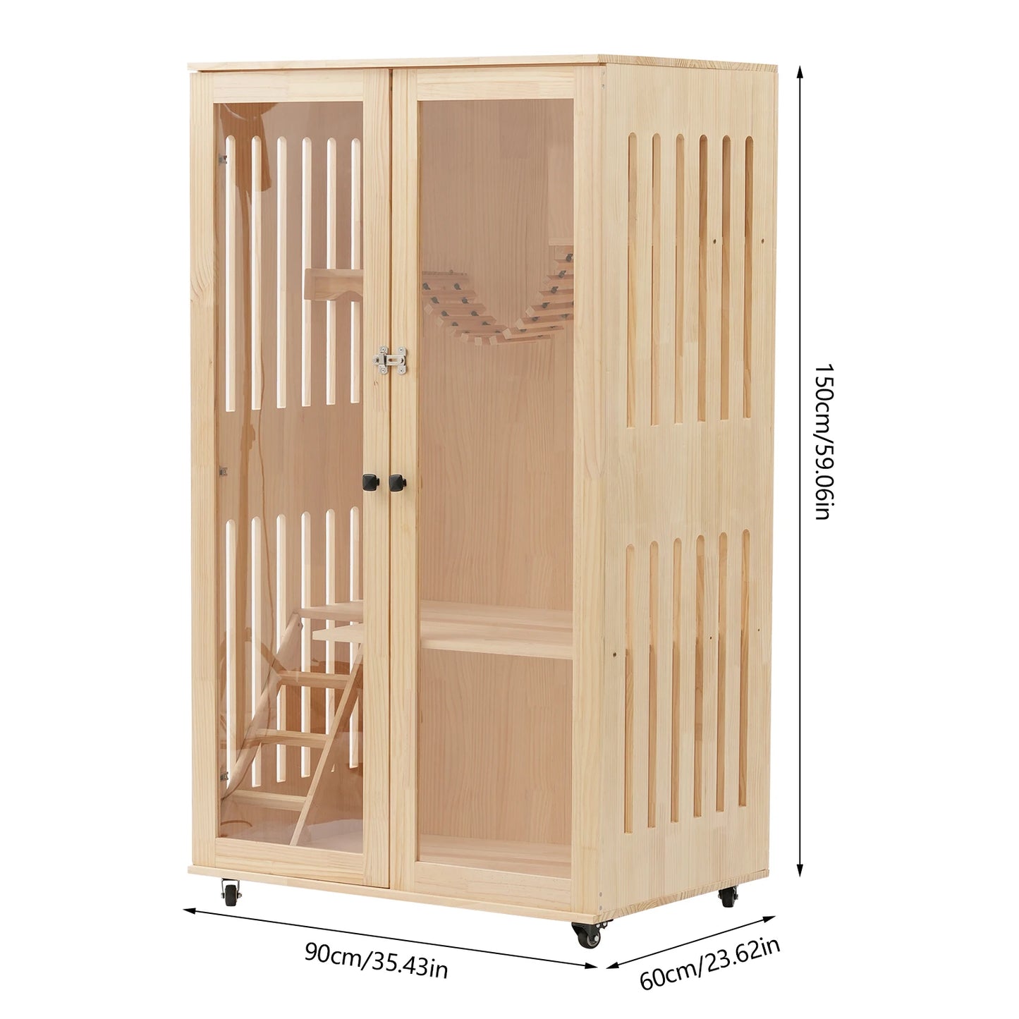 Large Wooden Indoor Catio for Cats