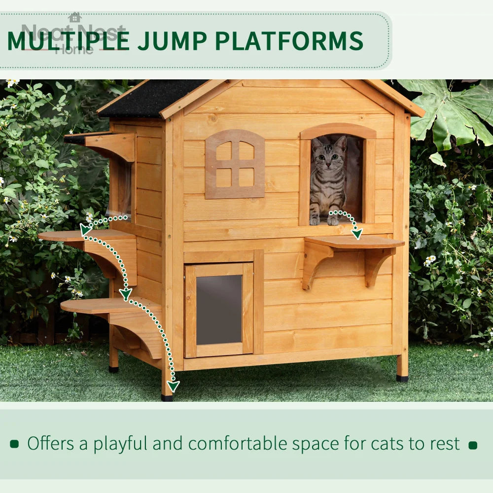 2-story Cat House Outdoor, Weatherproof
