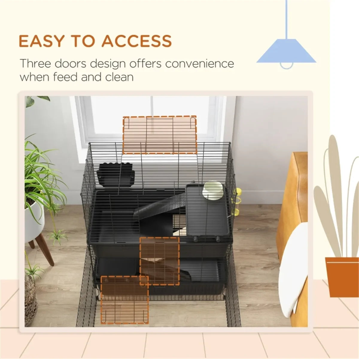 Small Animal Cage for Rabbits Guinea Pigs Ferrets & More