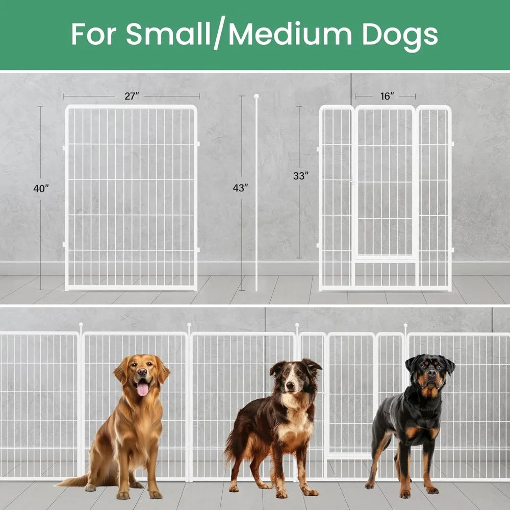 Dog Playpen, 40" Height 16 Panels Fence