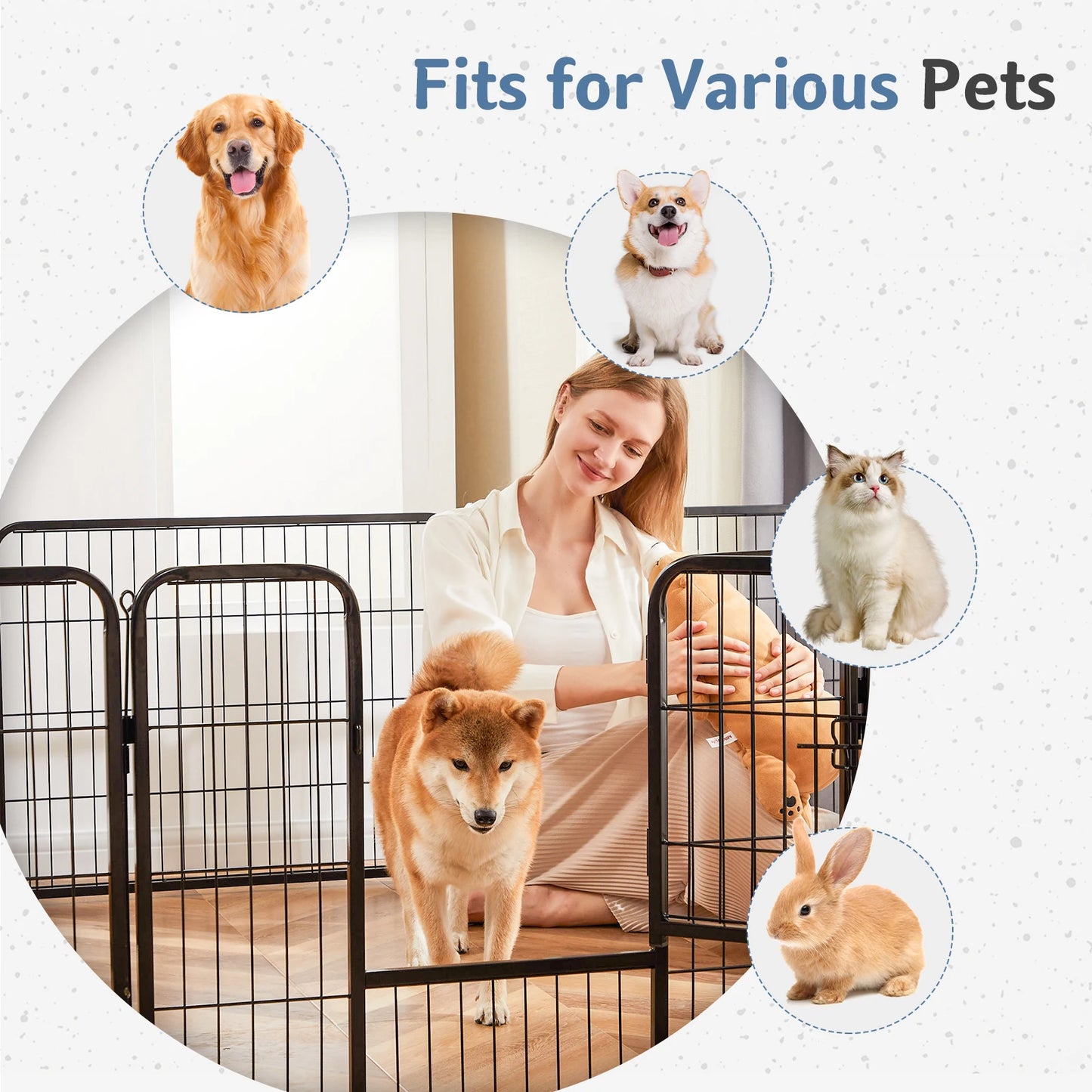 16 Panel Dog Playpen with Doors