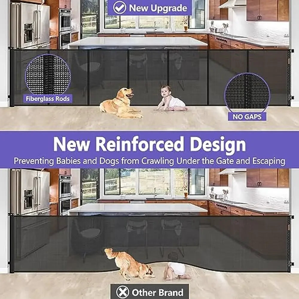Tall Retractable Dog Gate 155" Extra Wide
