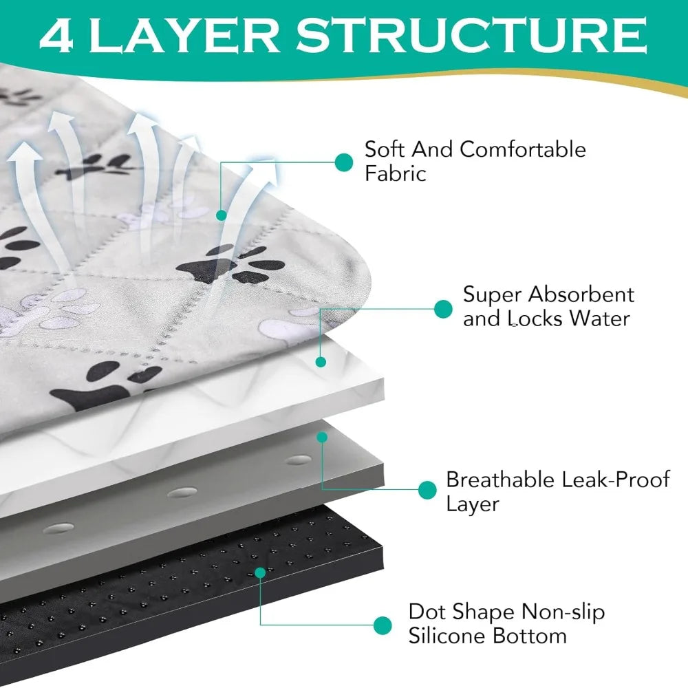 2 Pack Extra Large 72"X72" Washable Pee Pads