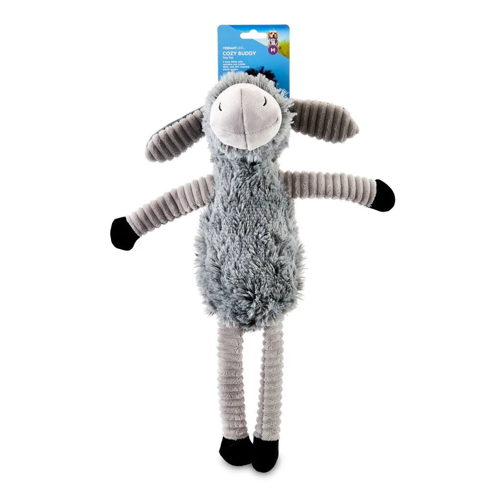 Plush Dog Toy Donkey Squeaker Crinkle Toy