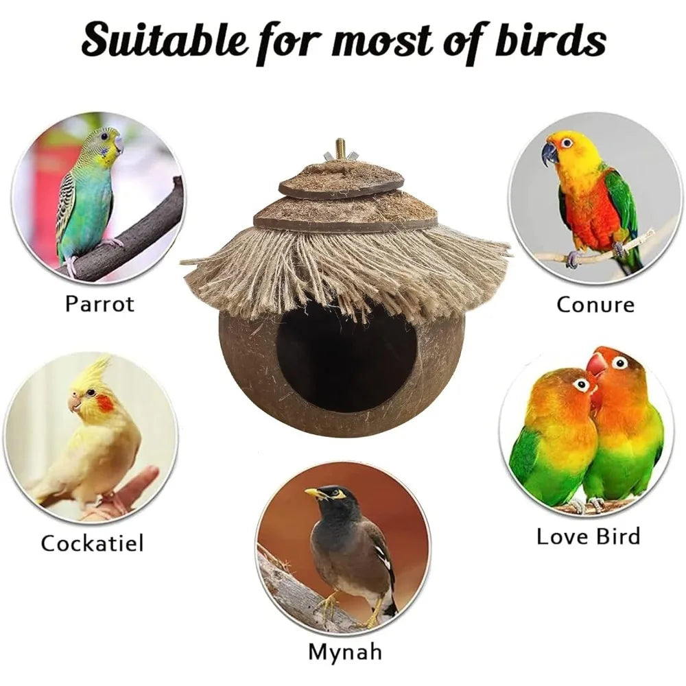 Natural Coconut Fiber Hanging Birdhouse