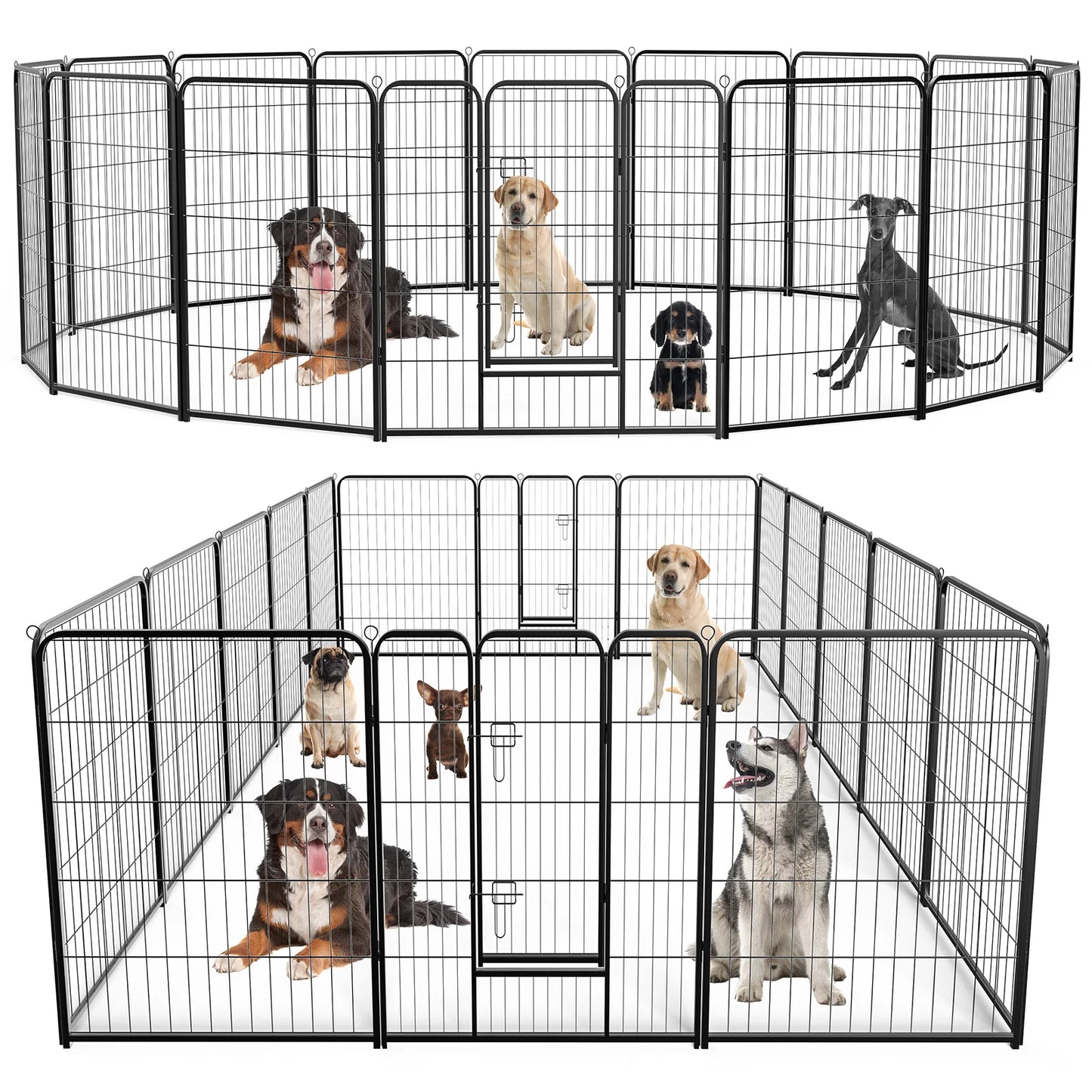 16 Panel Dog Playpen with Doors