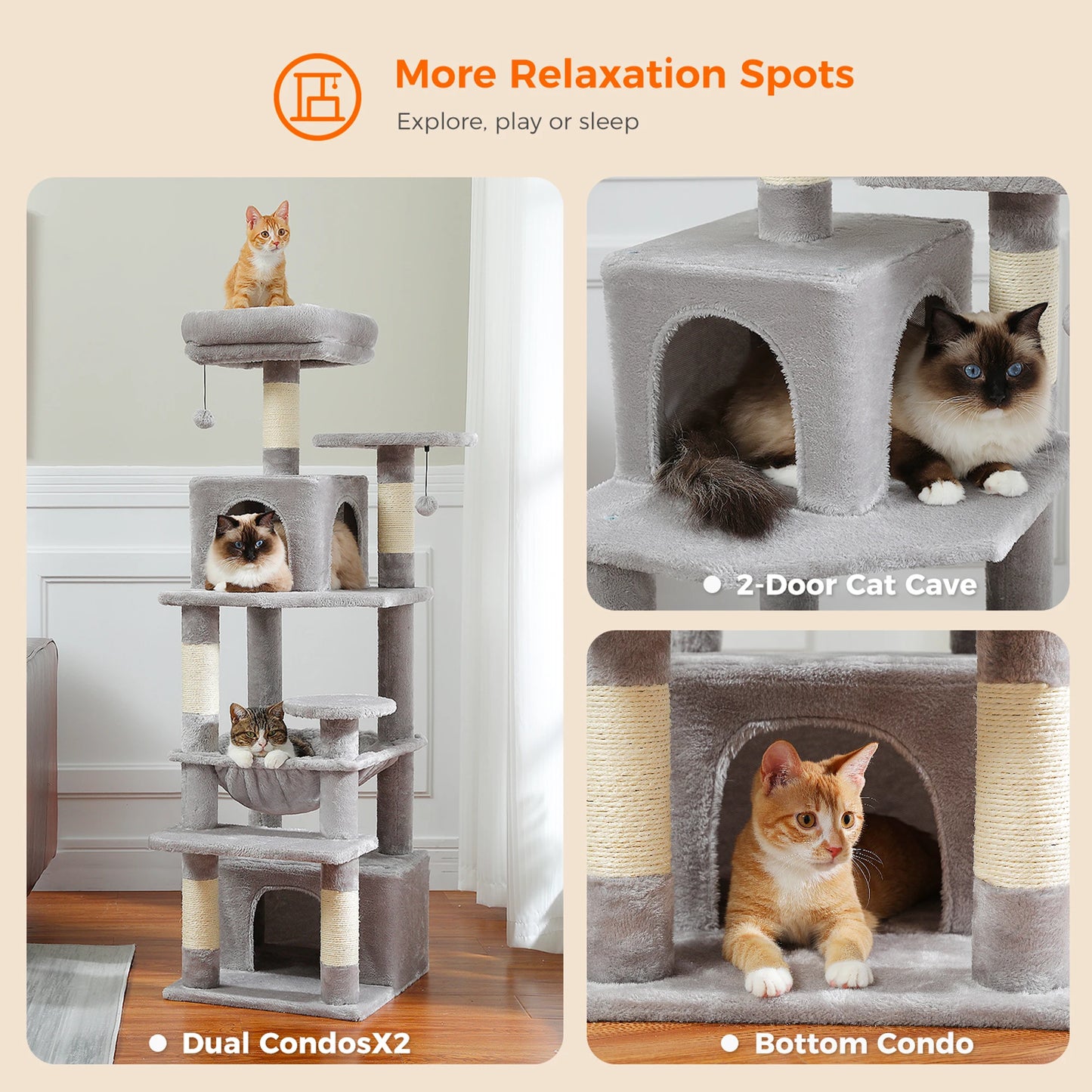 6-levels Safe and Stable Cat Tree