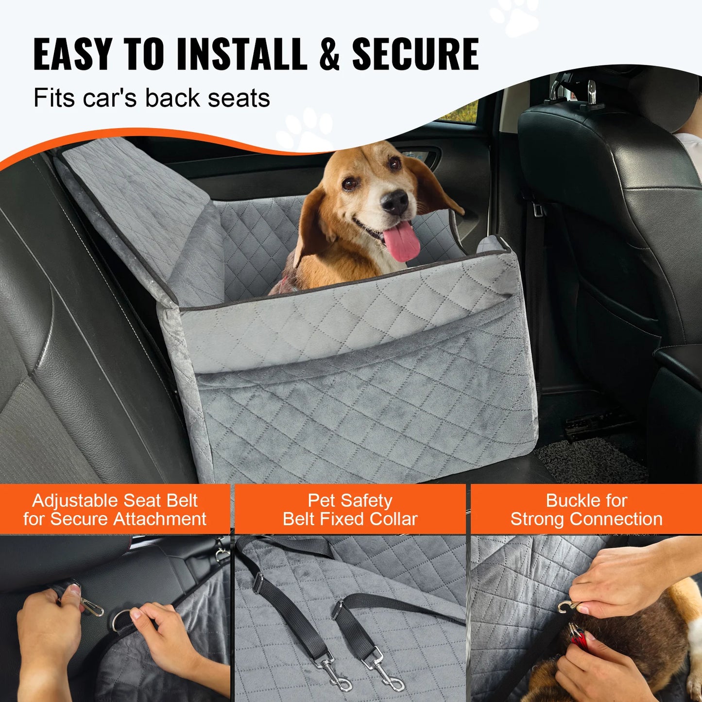 Dog Booster Seat for Car with A Storage Pocket