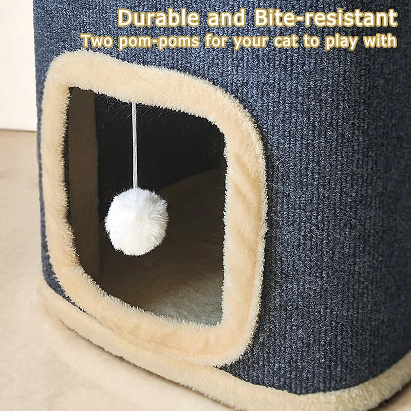 2-Layer Cat House Cat Cave for Indoor Cats