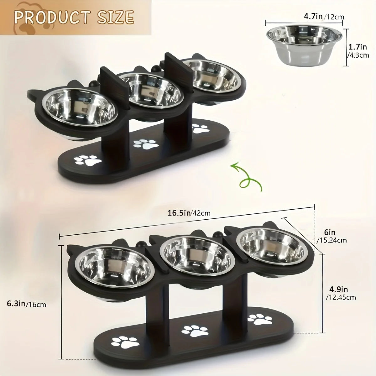 3 Bowls in 1 Feeder Feeding & Watering Supplies