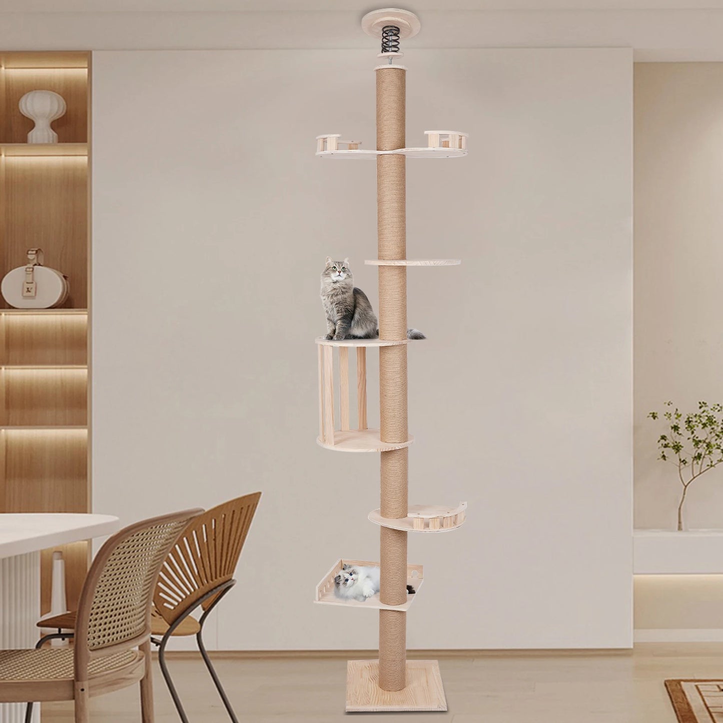 5 Layer Cat Climbing Frame Cat Tower Floor To Ceiling