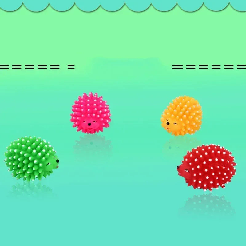 Rubber Hedgehog Soft Squeaky Ball Toy