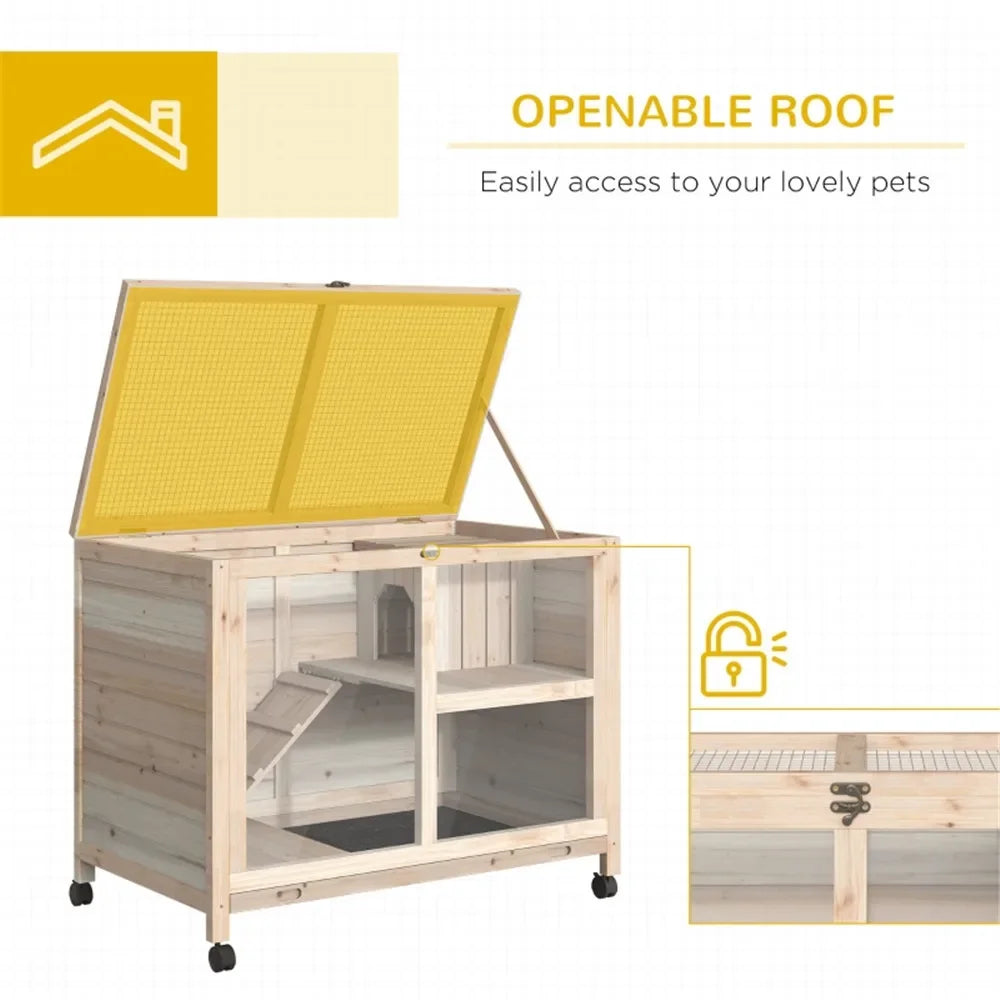 Wood Rabbit Hutch- For Small Animals