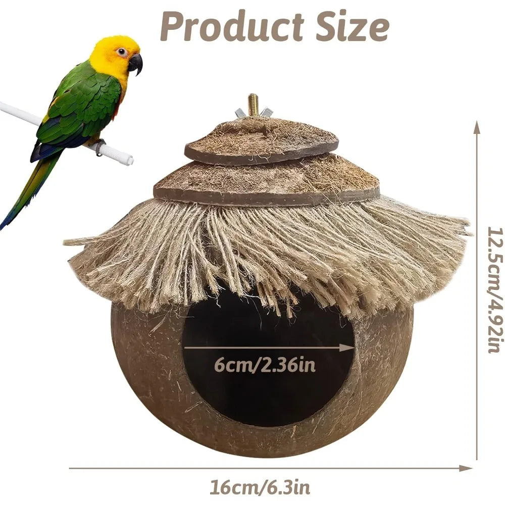 Natural Coconut Fiber Hanging Birdhouse