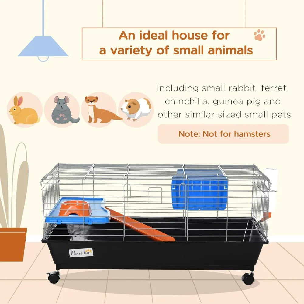 35" L Small Animal Cage, Rolling