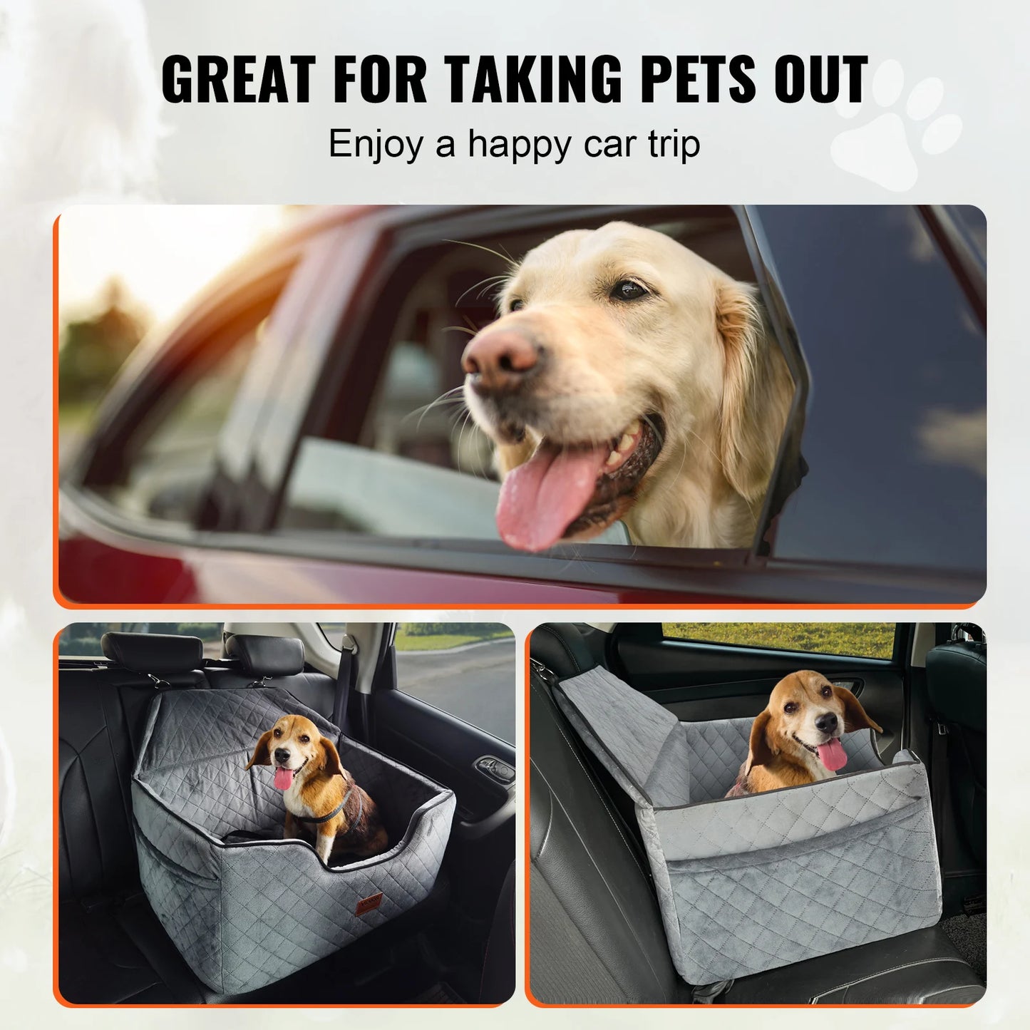 Dog Booster Seat for Car with A Storage Pocket
