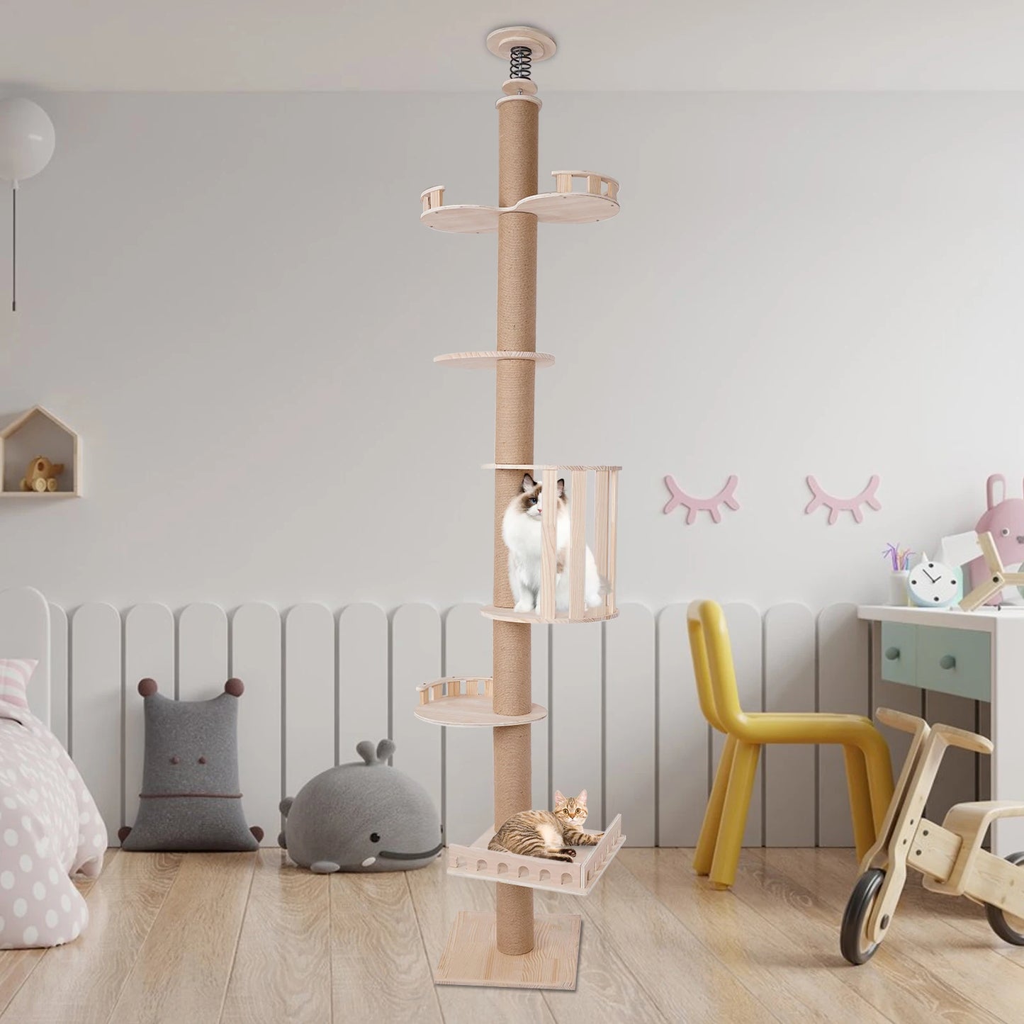 5 Layer Cat Climbing Frame Cat Tower Floor To Ceiling