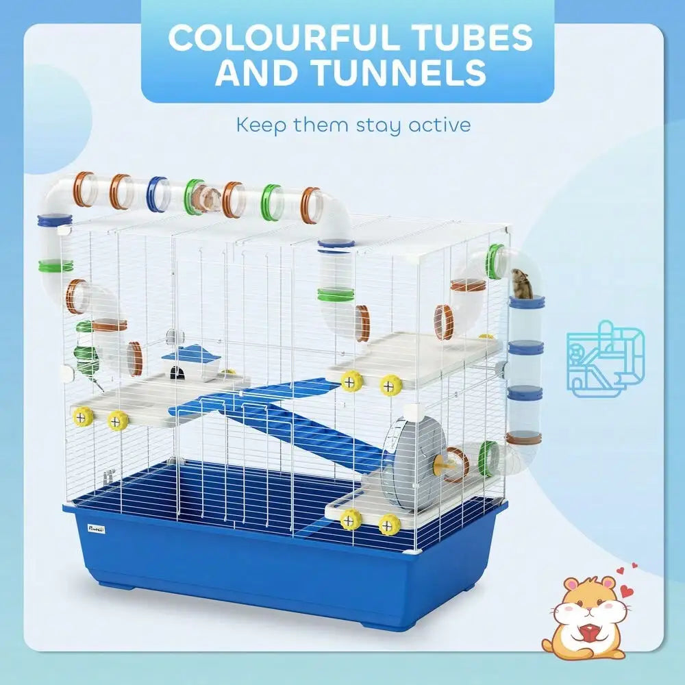 4 Tier Rat Cage with Tunnel Tube System