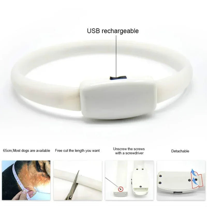 LED Pet Collar Durable Luminous Necklace With Flashing Lights