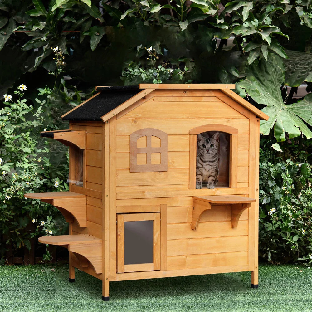 2-story Cat House Outdoor, Weatherproof