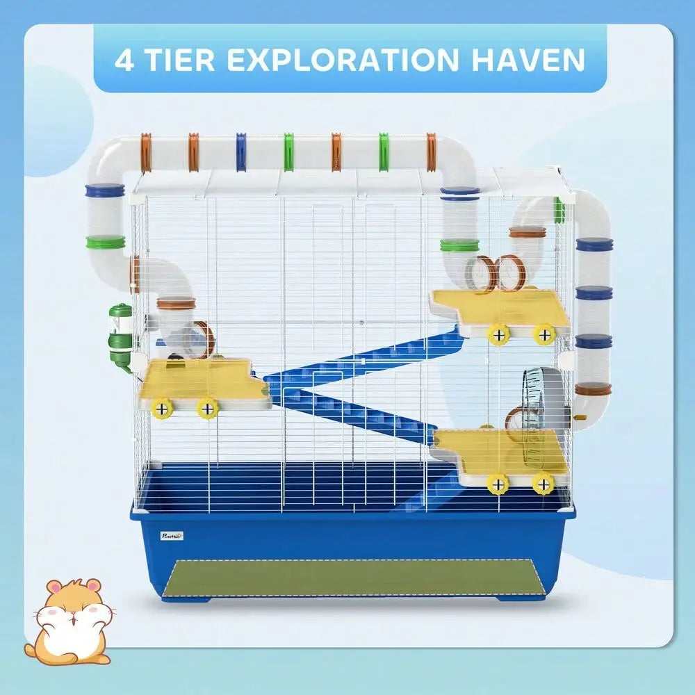 4 Tier Rat Cage with Tunnel Tube System