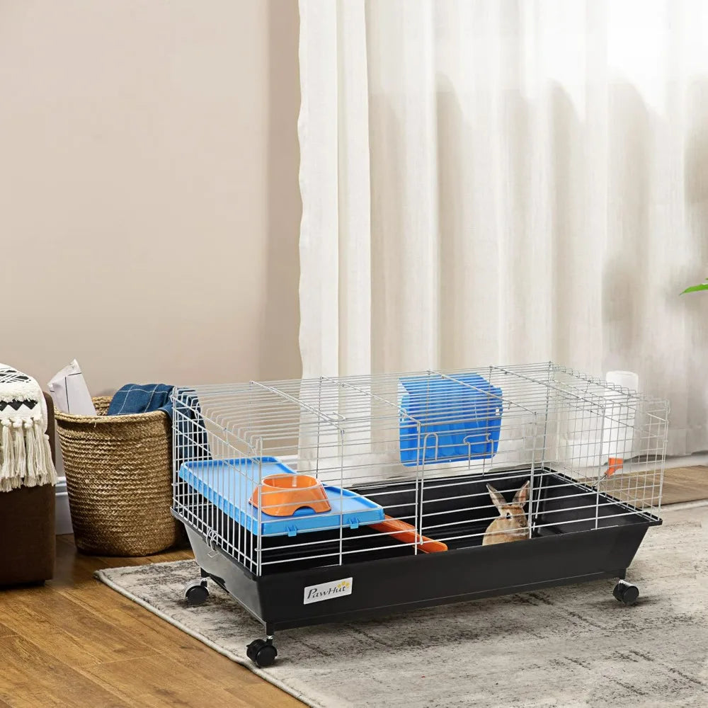 35" L Small Animal Cage, Rolling