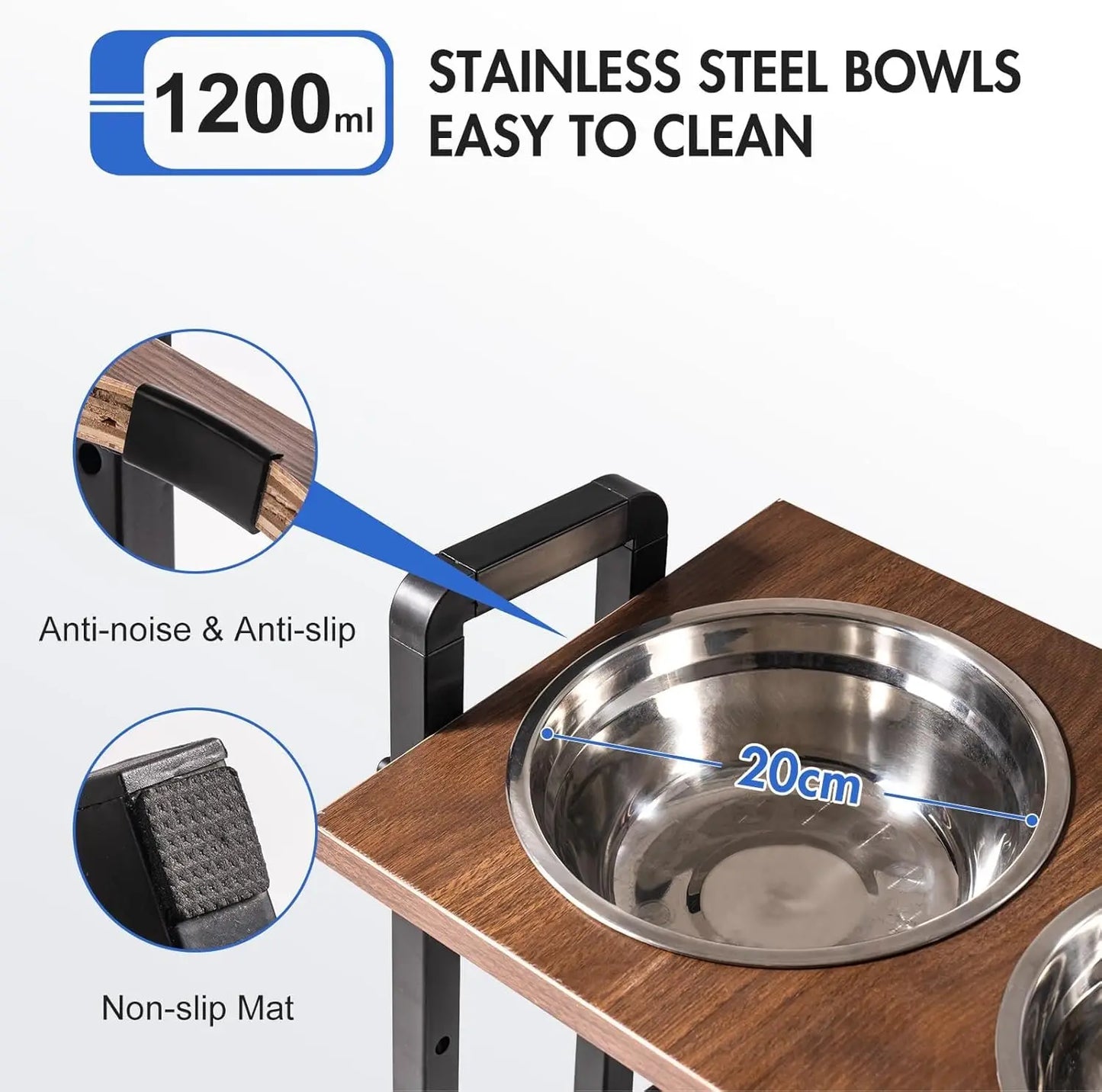 Raised Dog Stainless Steel Bowls