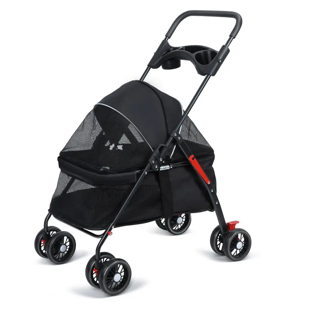 Outdoor Travel Pet Folding Cart with Cup Holder Carriers