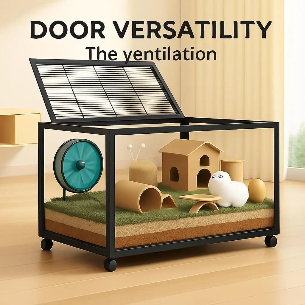 360° Viewing Transparent Hamster Habitats with Universal Wheels