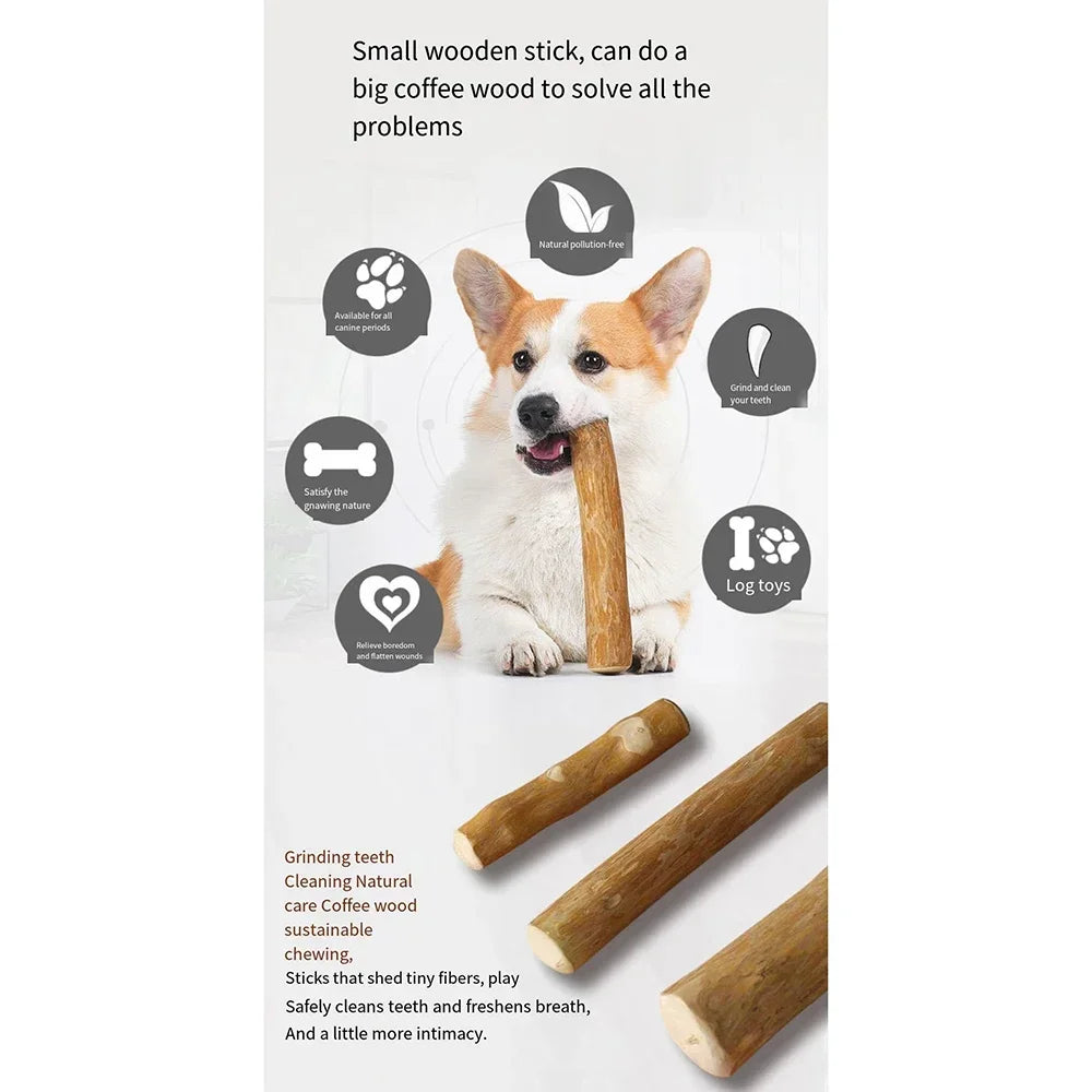 Coffee Wooden Dog Chew Toy