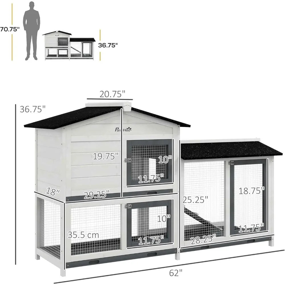 62" Small Animal Enclosure with Run Area