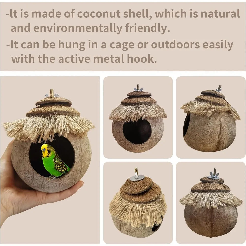 Natural Coconut Fiber Hanging Birdhouse