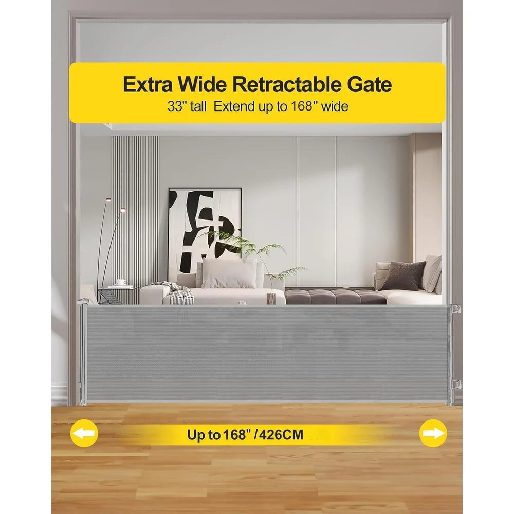 Retractable Pet Gate- 168" Mesh Gate