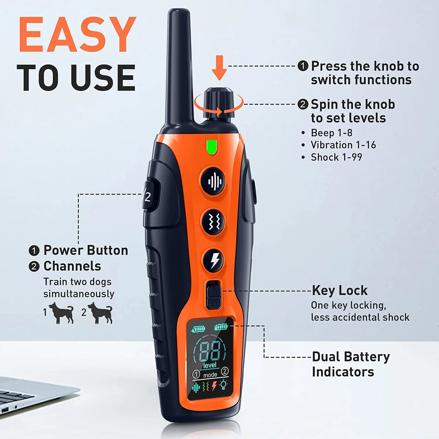 Dog Training Collar -3300ft Range, Rechargeable