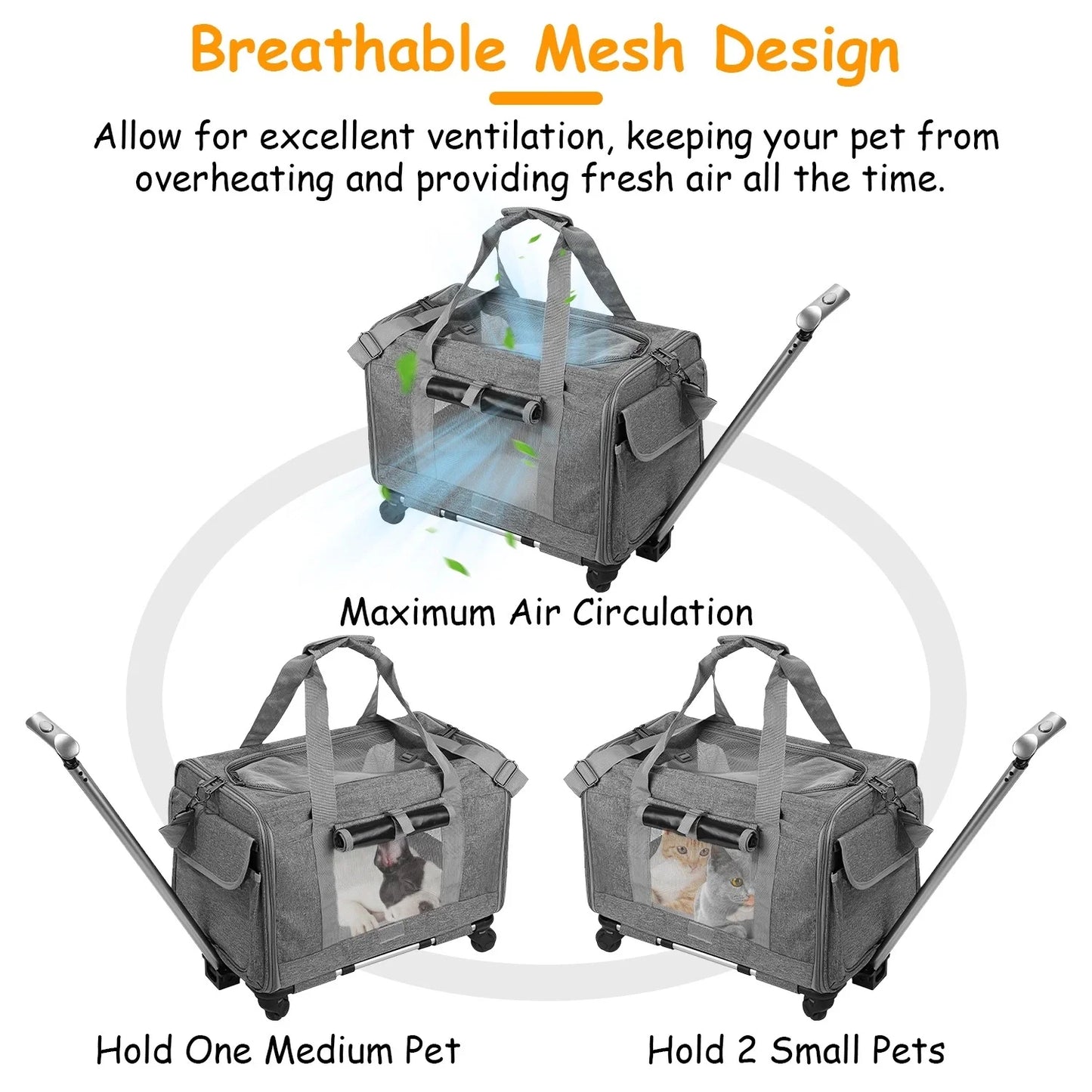 Pet Carrier with Wheels Airline Approved