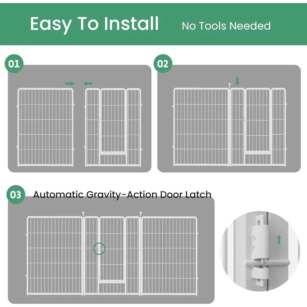 Dog Playpen, 40" Height 16 Panels Fence