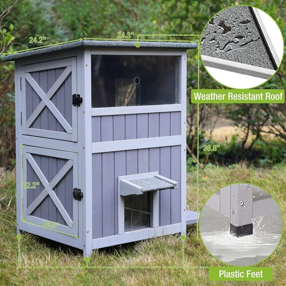 2 Story Cat Catio Enclosure Weatherproof