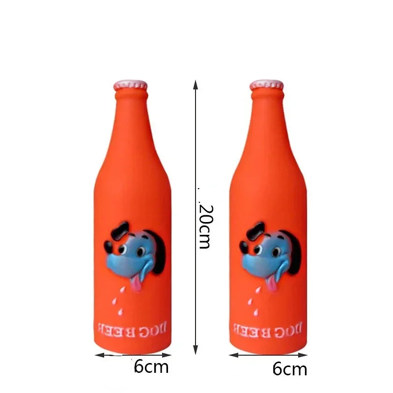 Silicone Beer Bottle Chew Squeaky Toy