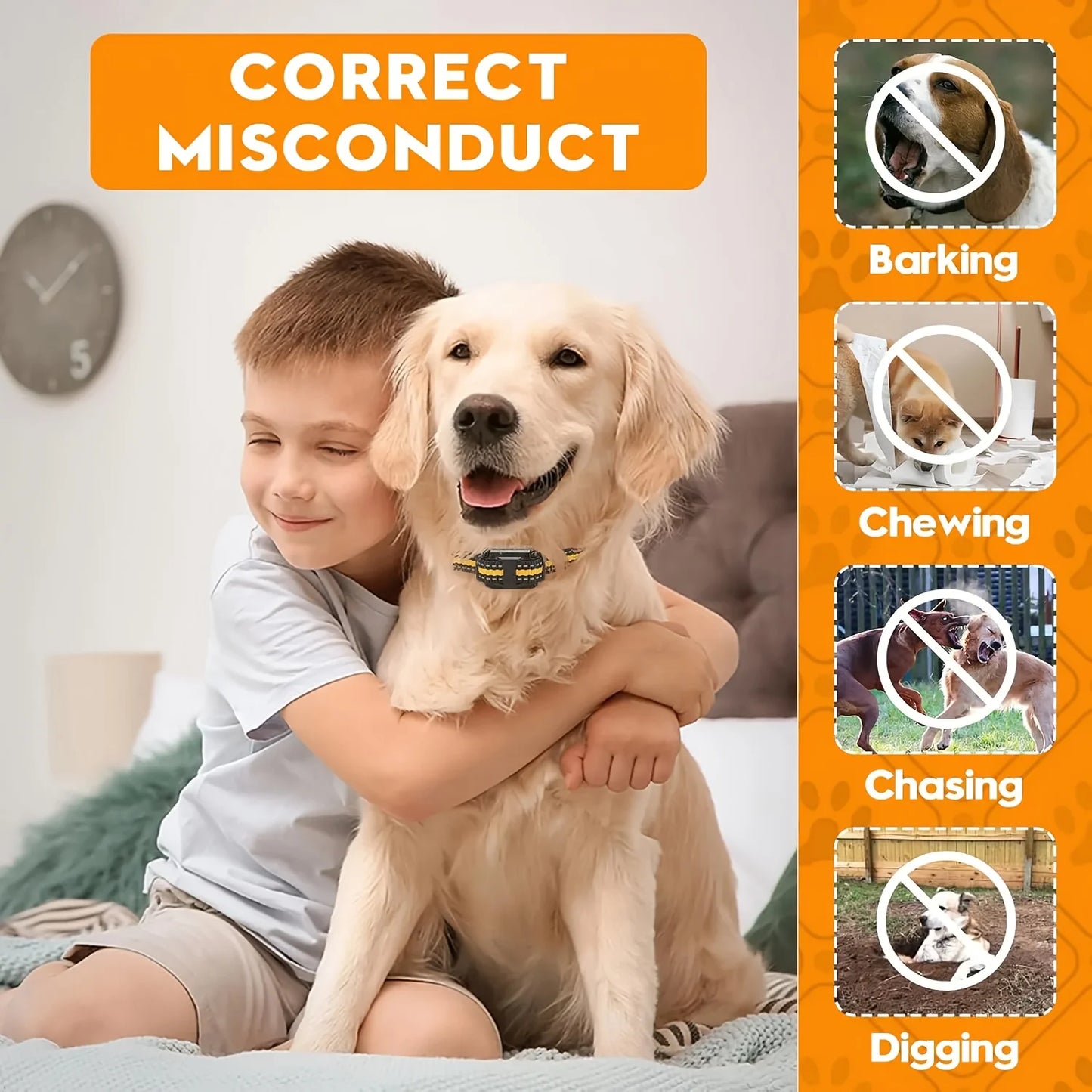 Anti Barking Shock Vibration Collar Waterproof