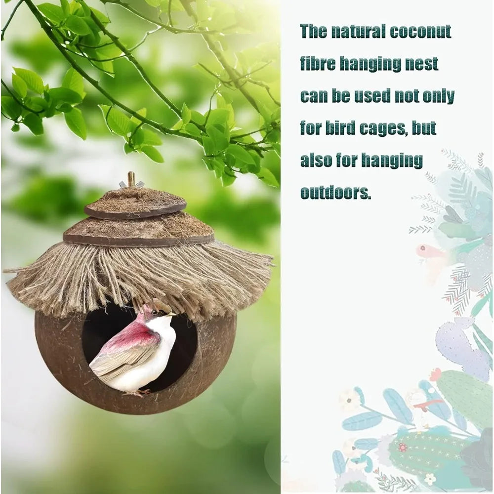 Natural Coconut Fiber Hanging Birdhouse