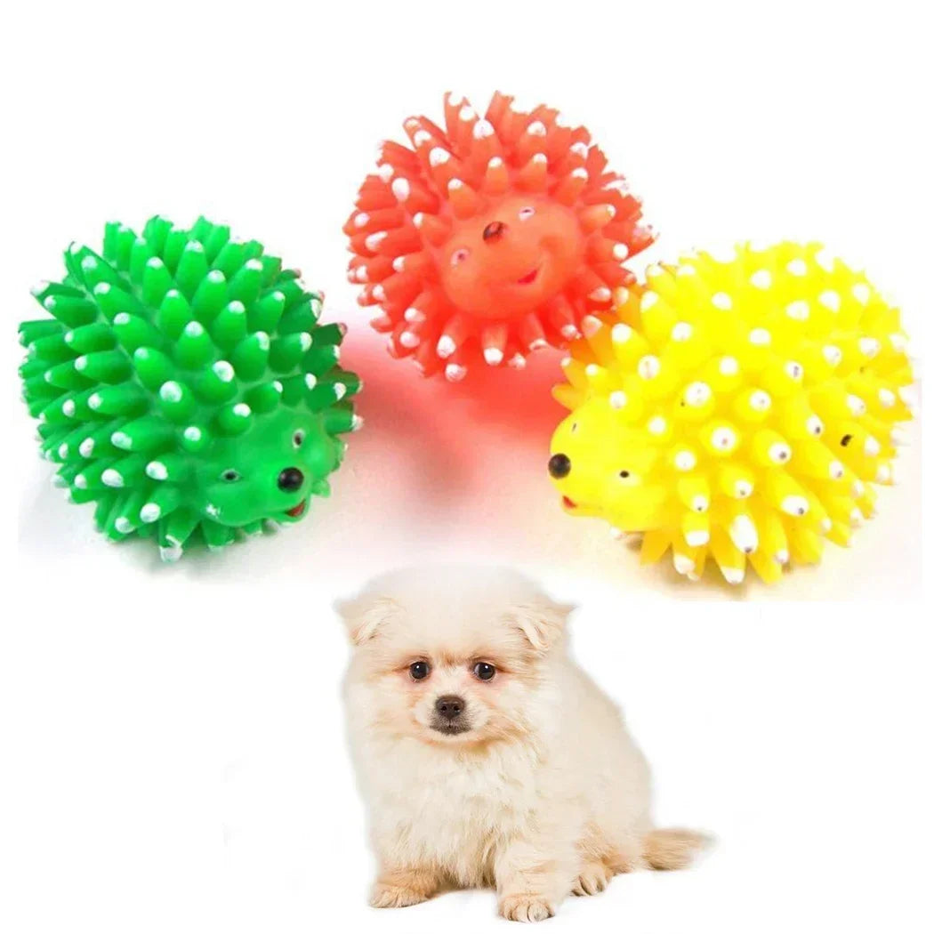 Rubber Hedgehog Soft Squeaky Ball Toy