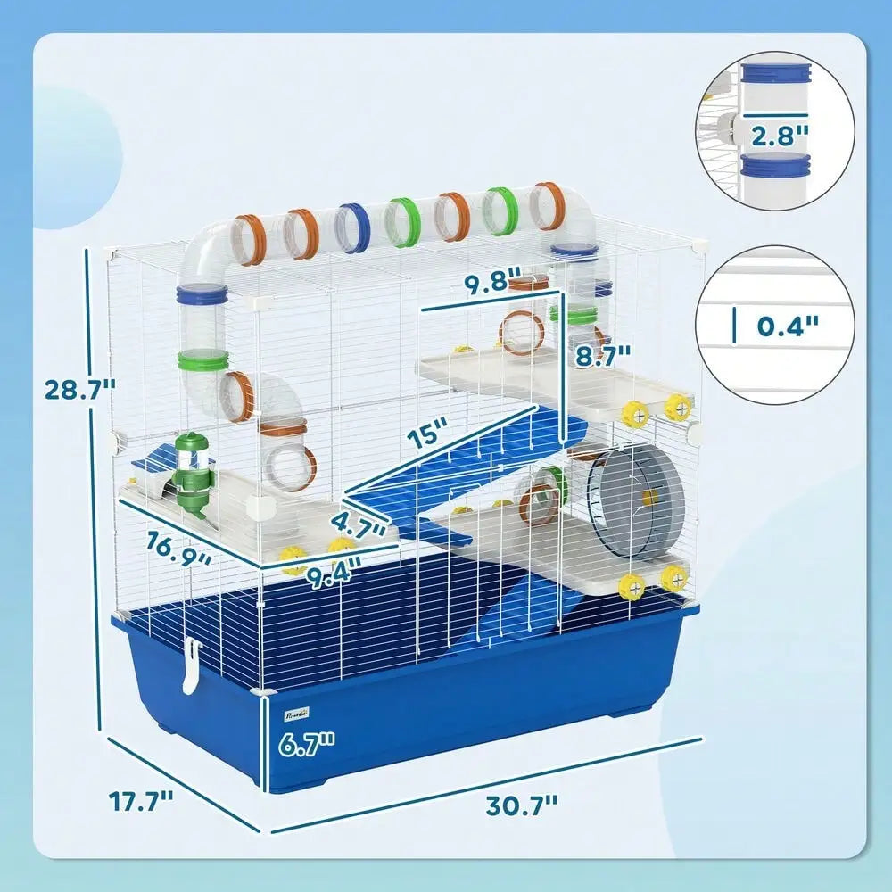 4 Tier Rat Cage with Tunnel Tube System