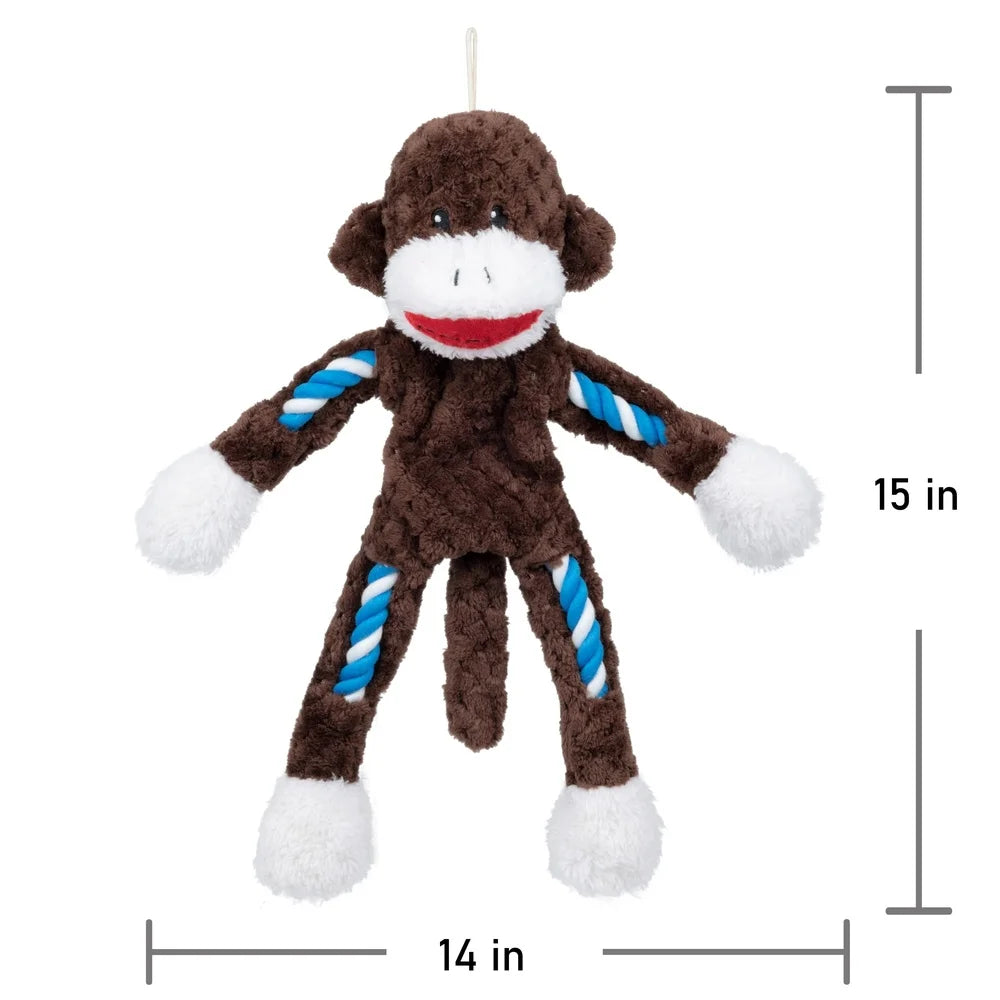 Tough Buddy Monkey Dog Toy Rope Chew