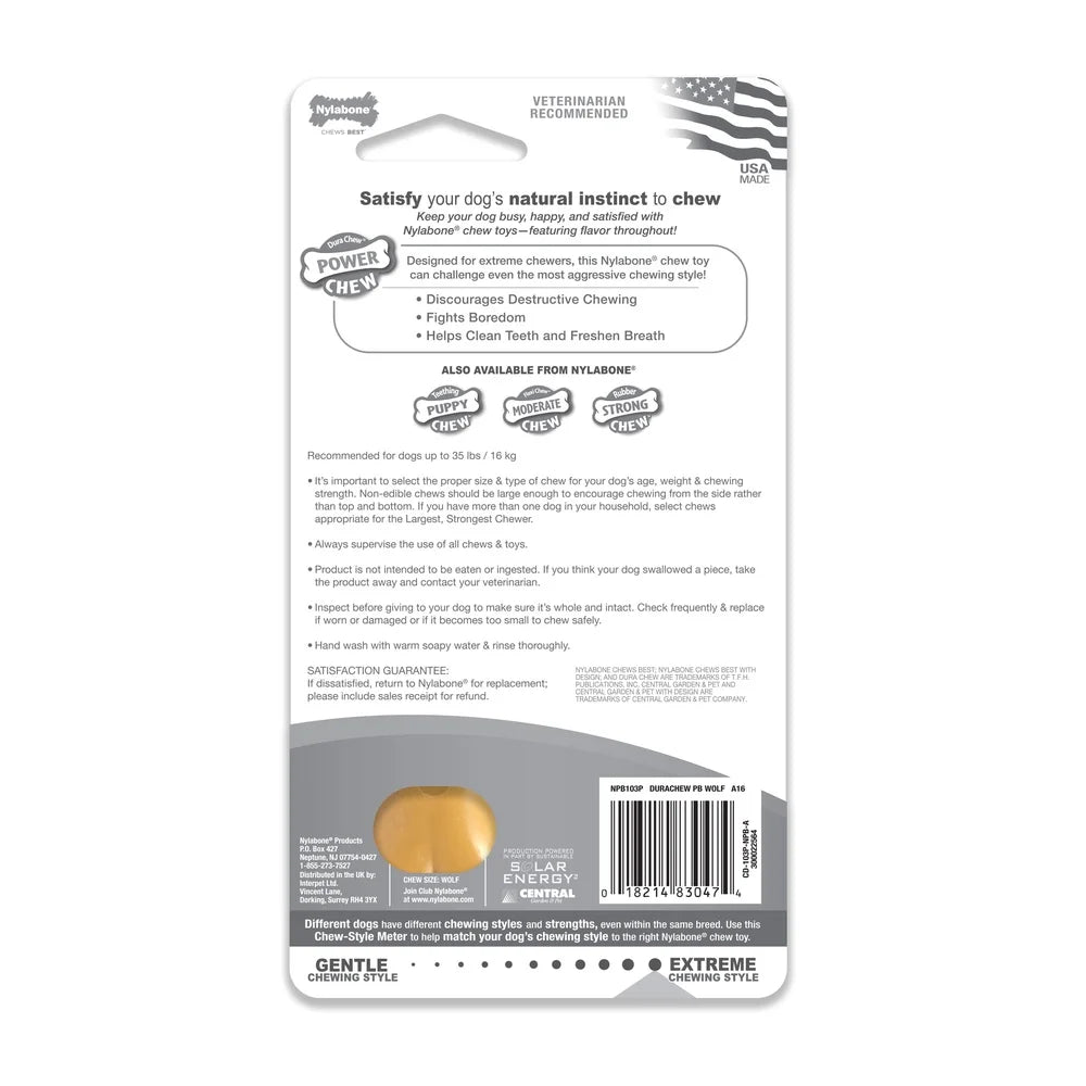 Durable Nylon Toy Chew Bone Peanut Butter Flavor