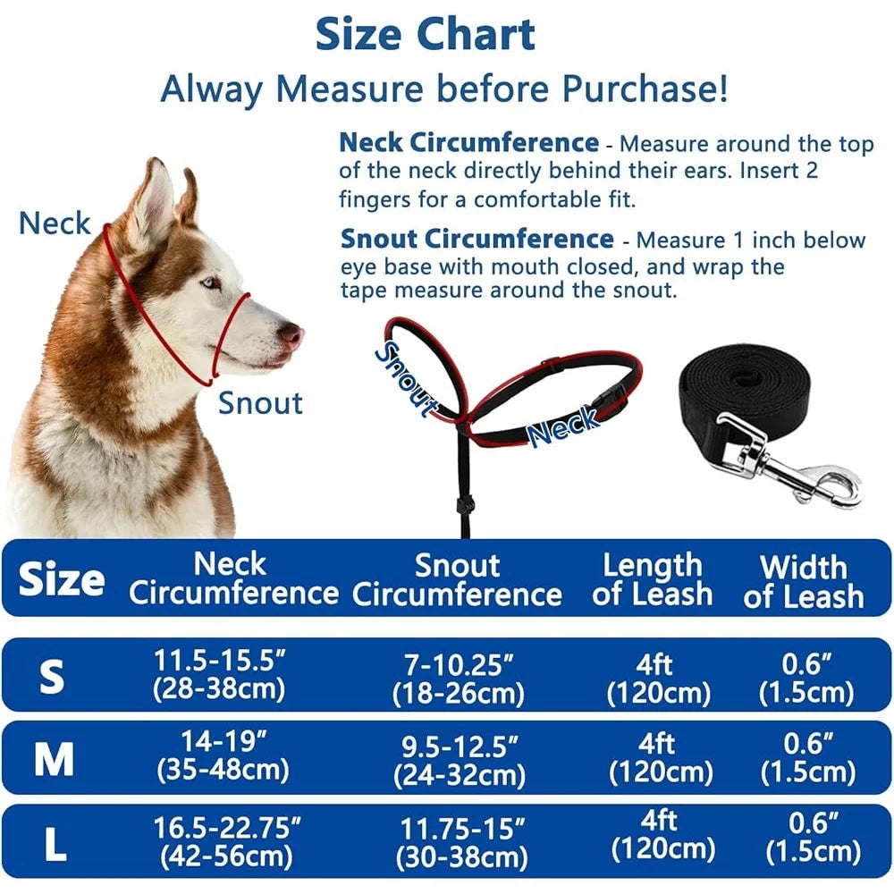 Head Halter Pulling Gentle Control Includes Leash