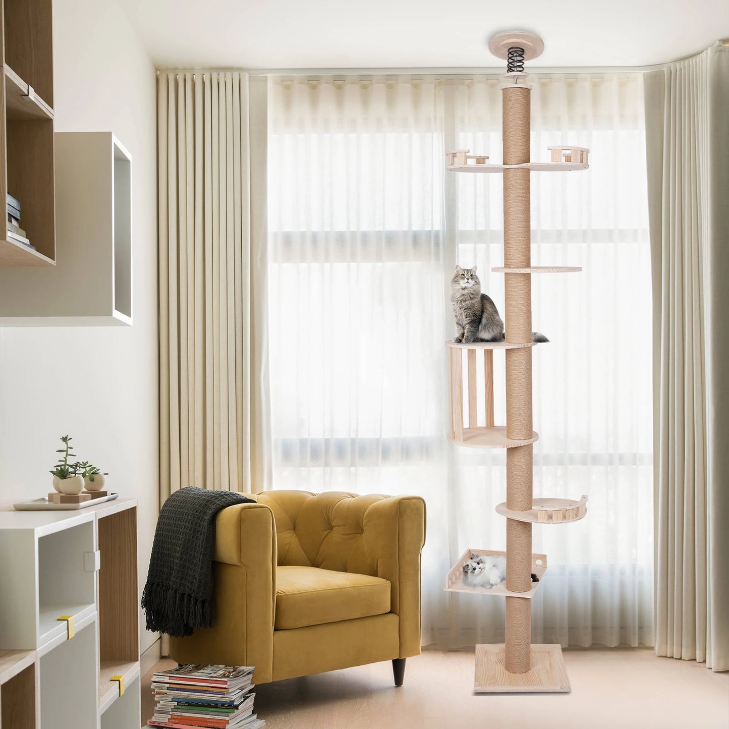 5 Layer Cat Climbing Frame Cat Tower Floor To Ceiling