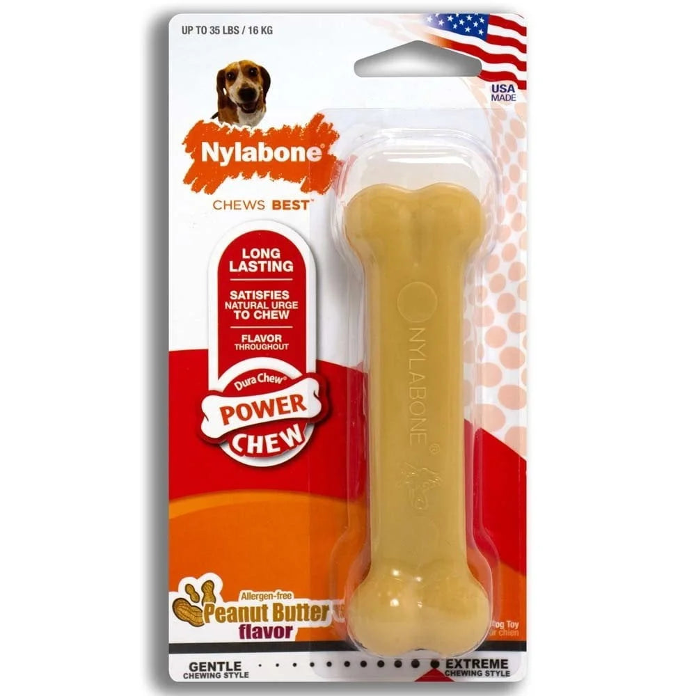 Durable Nylon Toy Chew Bone Peanut Butter Flavor