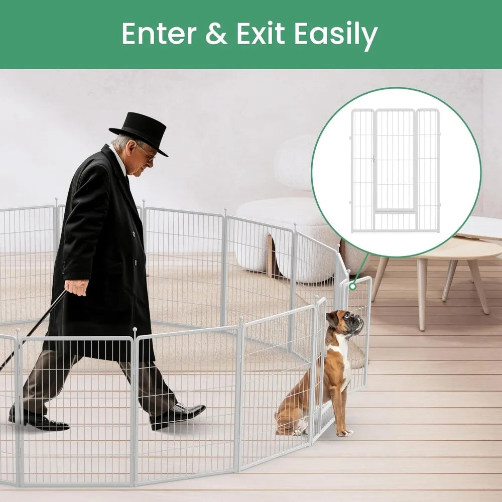 Dog Playpen, 40" Height 16 Panels Fence